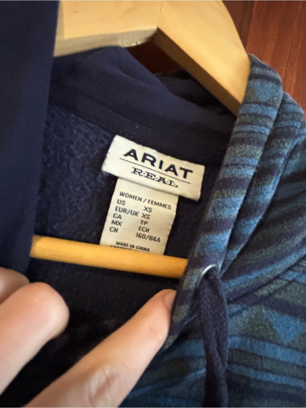 Ariat Women's Navy and Teal Striped Utility Hoodie Jacket
